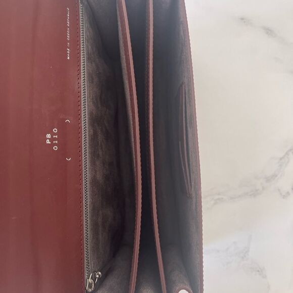 PB 0110 Foldover Handbag in Wine - Picture 5 of 6